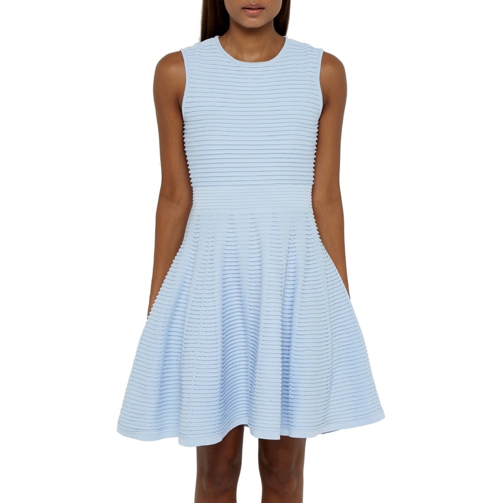 Ted Baker ‘Nadyne’ Ottoman Ribbed Light Blue Dress